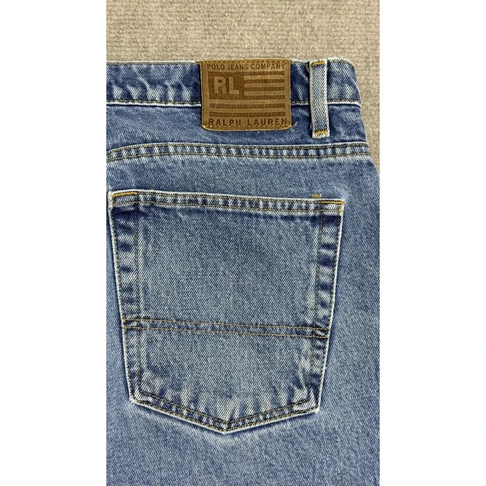 Polo Ralph Lauren Jeans Mens 36x30 Blue Denim Relaxed Fit Straight Leg High Rise
